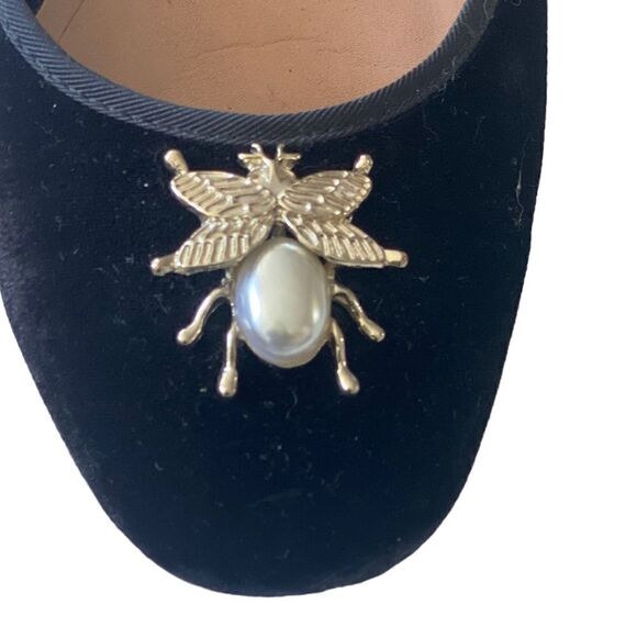 Zara Velvet Trafaluc Beetle/Bee Embellished  shoes limited edition SZ 38 - Picture 4 of 10
